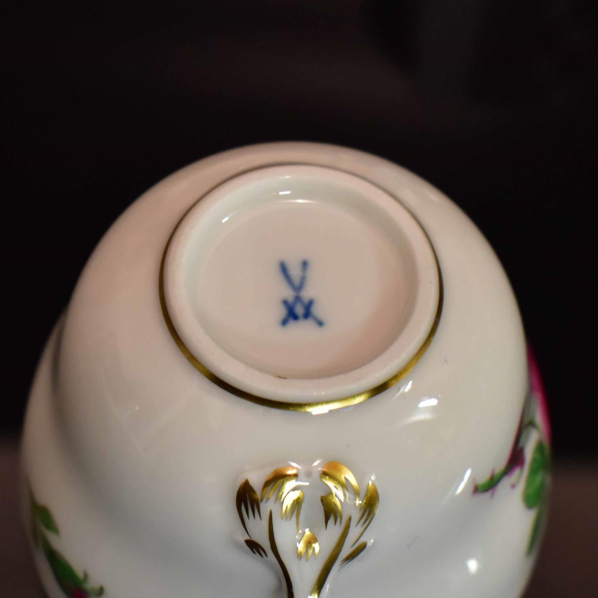 Restservice, 30tlg. Meissen | Porzellan, Farb- und Goldstaffagen. - Bild 3 aus 3