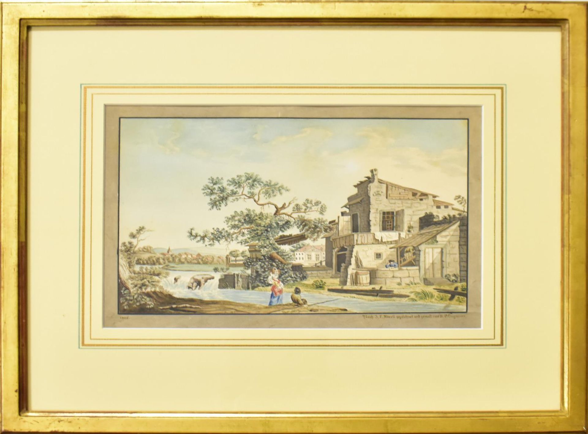 HAGNAUER, A. E.. Zwei Dorfansichten. Ein Paar Aquarelle. - Bild 2 aus 3