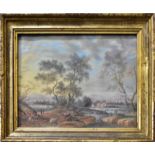 HEUBNER, HERMANN LUDWIG (?). Flusslandschaft. Gouache.