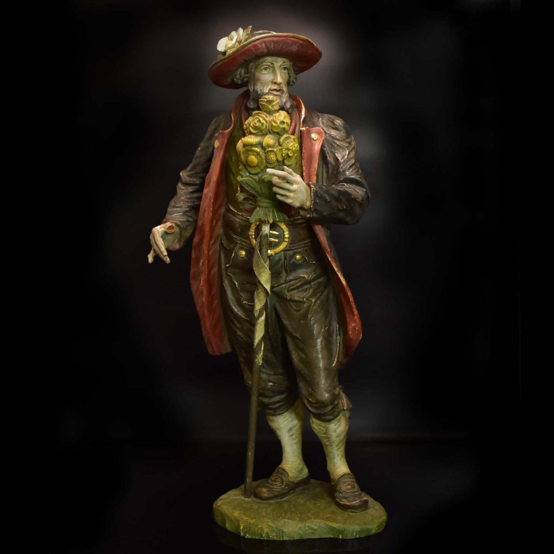 Hl. Josef als Bräutigam. Tirol/Alpenraum, 20. Jh. | Holz, geschnitzt, farbig gefasst.