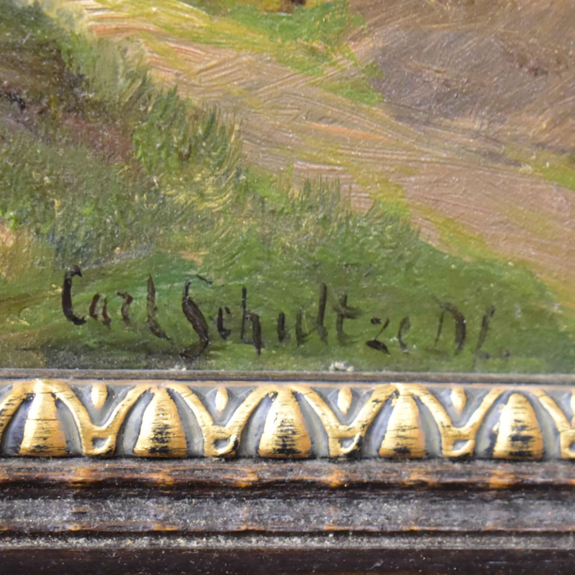 SCHULTZE, CARL. Bergsee. Öl/Leinwand. - Bild 2 aus 3