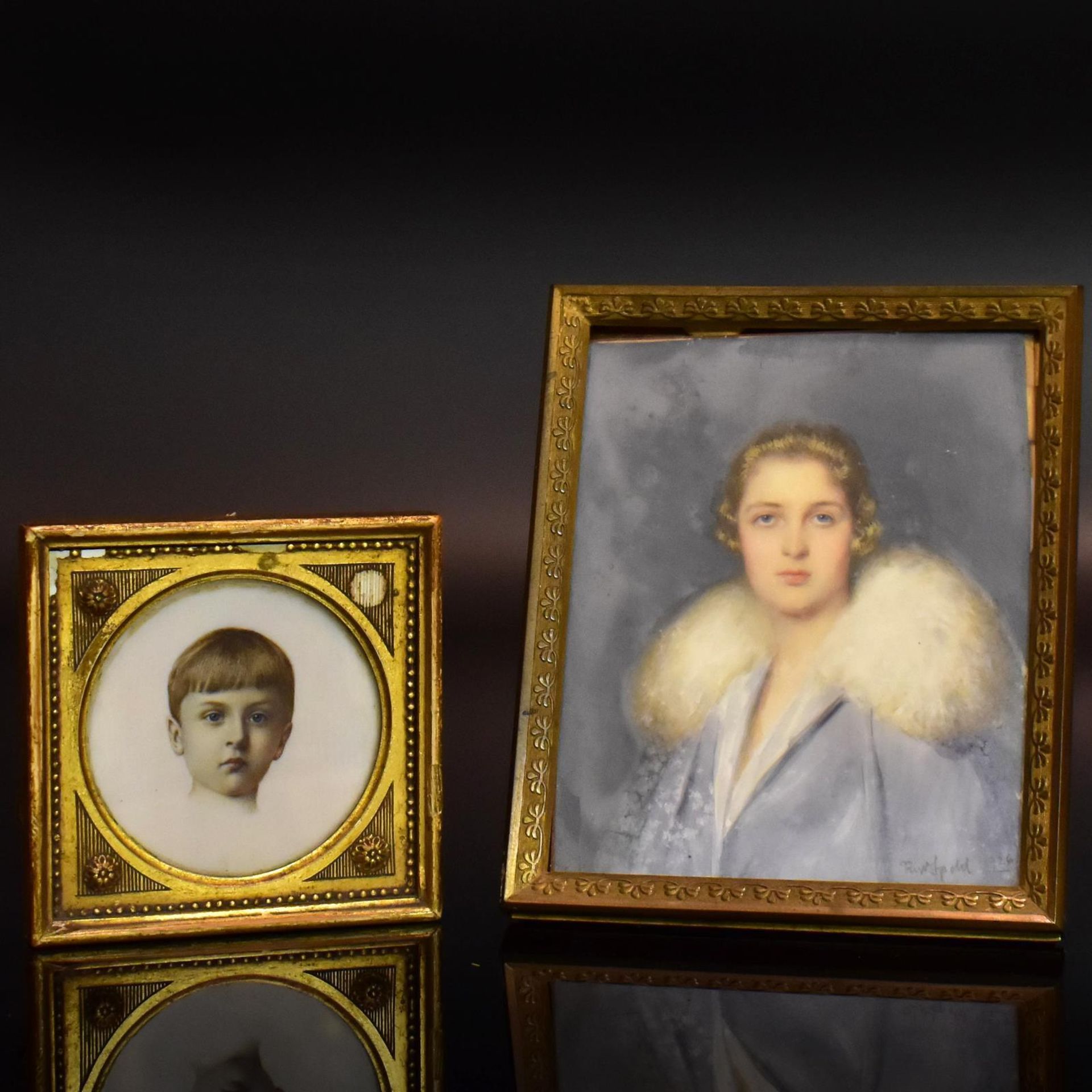 Zwei Miniaturen. 20. Jh. | Aquarell- und Deckfarben.