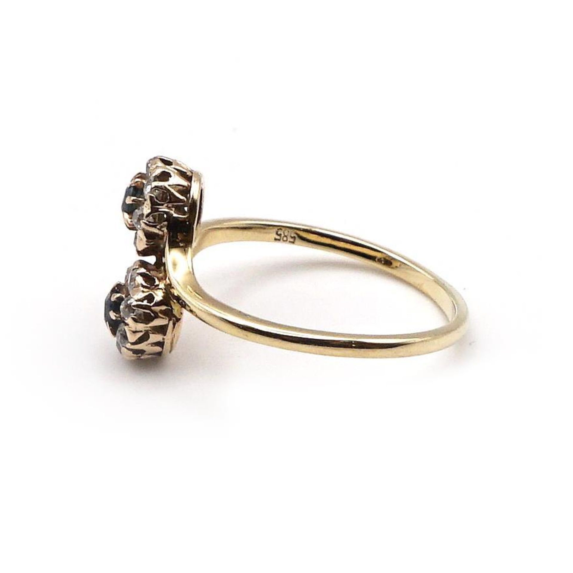 Vis-á-vis-Ring. 14 K GG. - Bild 2 aus 3