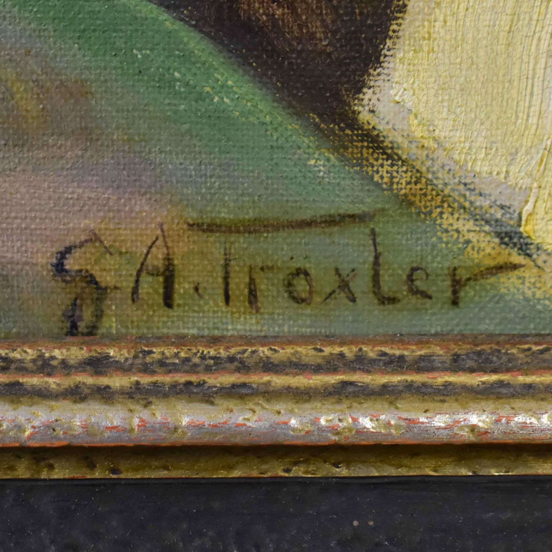 TROXLER, GEORGES ALFRED. Blumenstillleben. Öl/Leinwand. - Bild 2 aus 3
