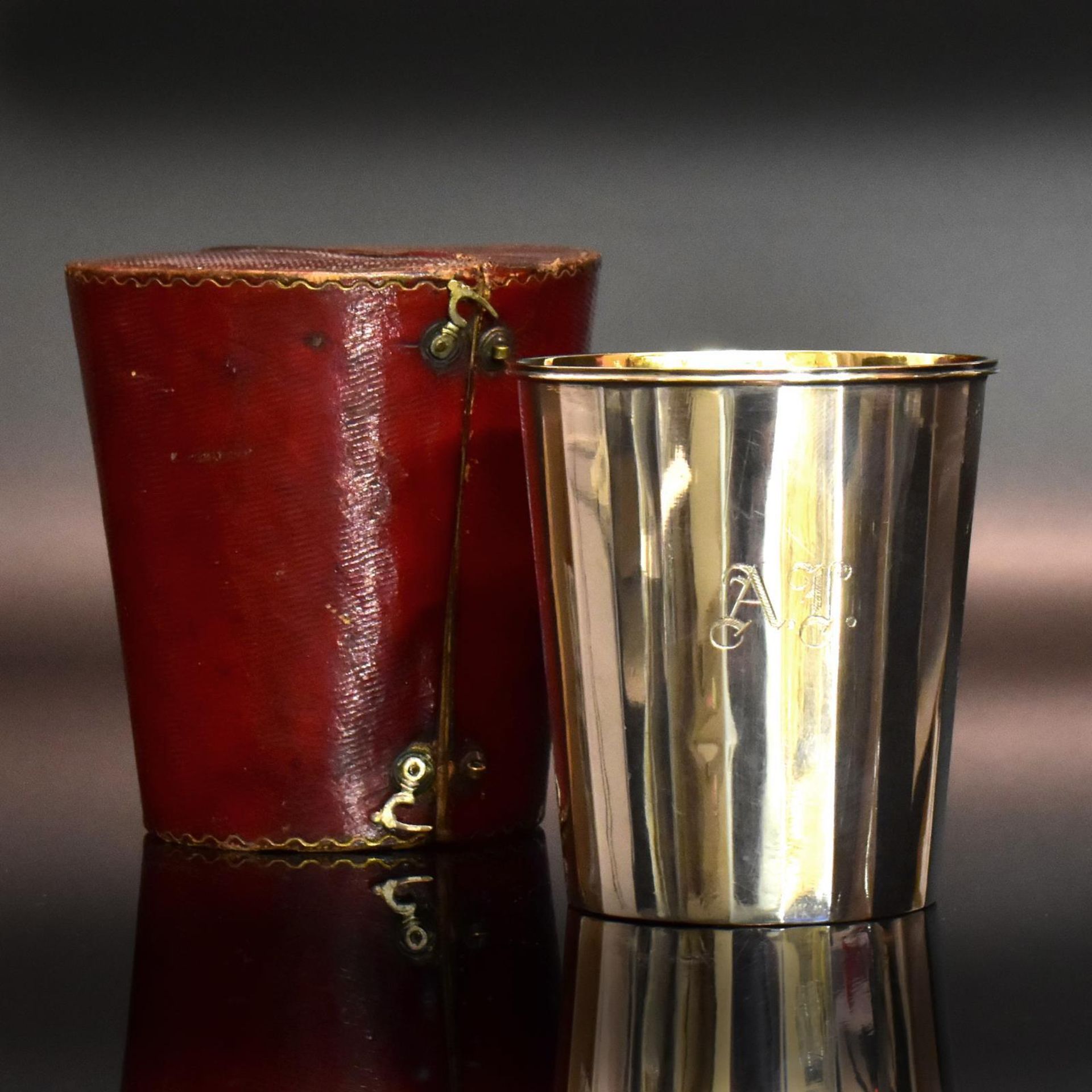 Reisebecher. Karlsruhe, um 1840, Christian Friedrich Deimling | Silber, innen vergoldet.