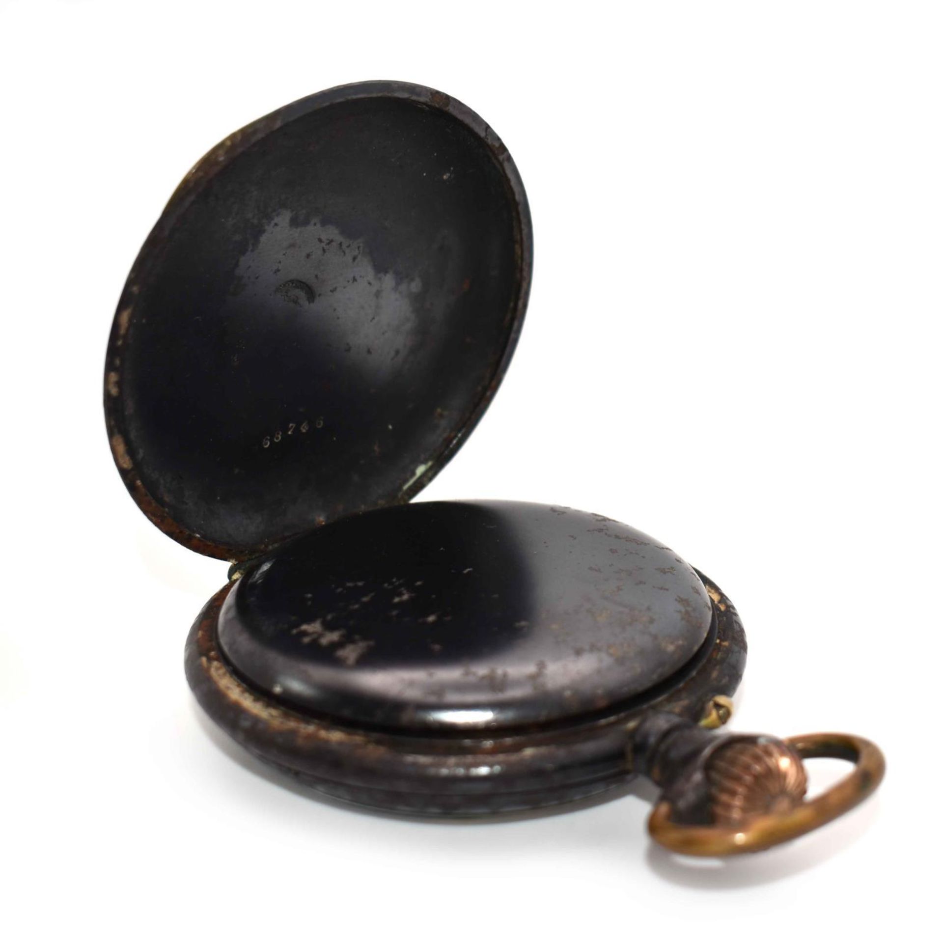 Taschenuhr. Gehäuse und Zwischendeckel Eisen. - Bild 2 aus 3