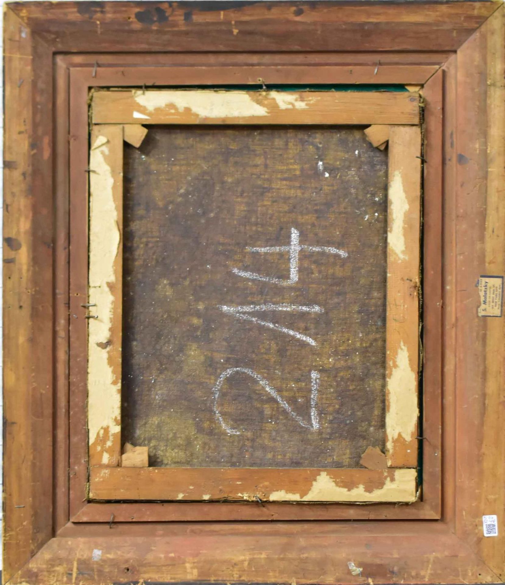 BALINT, ARPAD. Lämmer an einem Heuhaufen. Öl/Leinwand. - Bild 3 aus 3