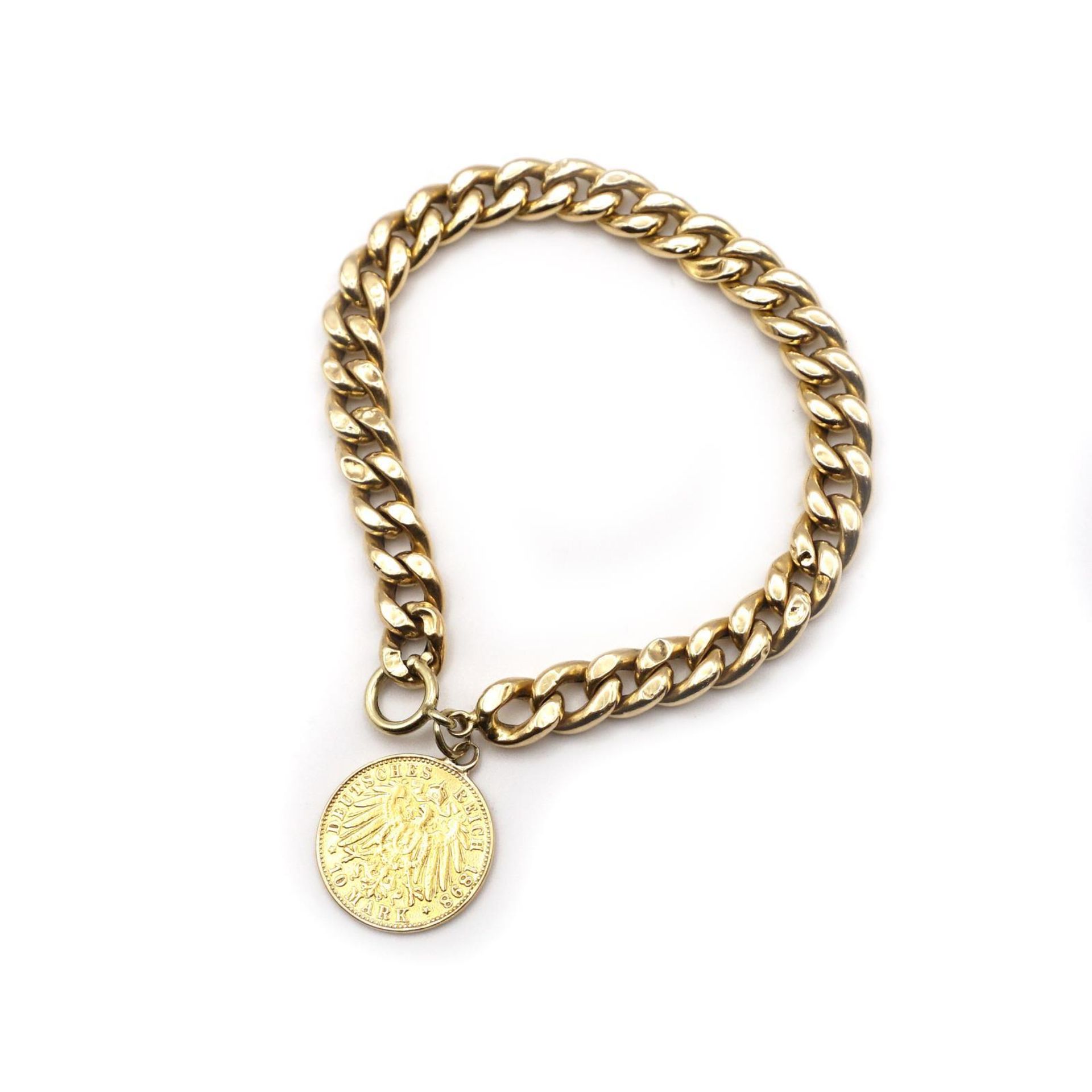 Armband. 18 K GG, Schließe 14 K GG (getestet). - Bild 2 aus 2