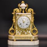 Kaminuhr. Paris, 19./20. Jh. | Marmor. Gelbguss, vergoldet. Glas. Email.