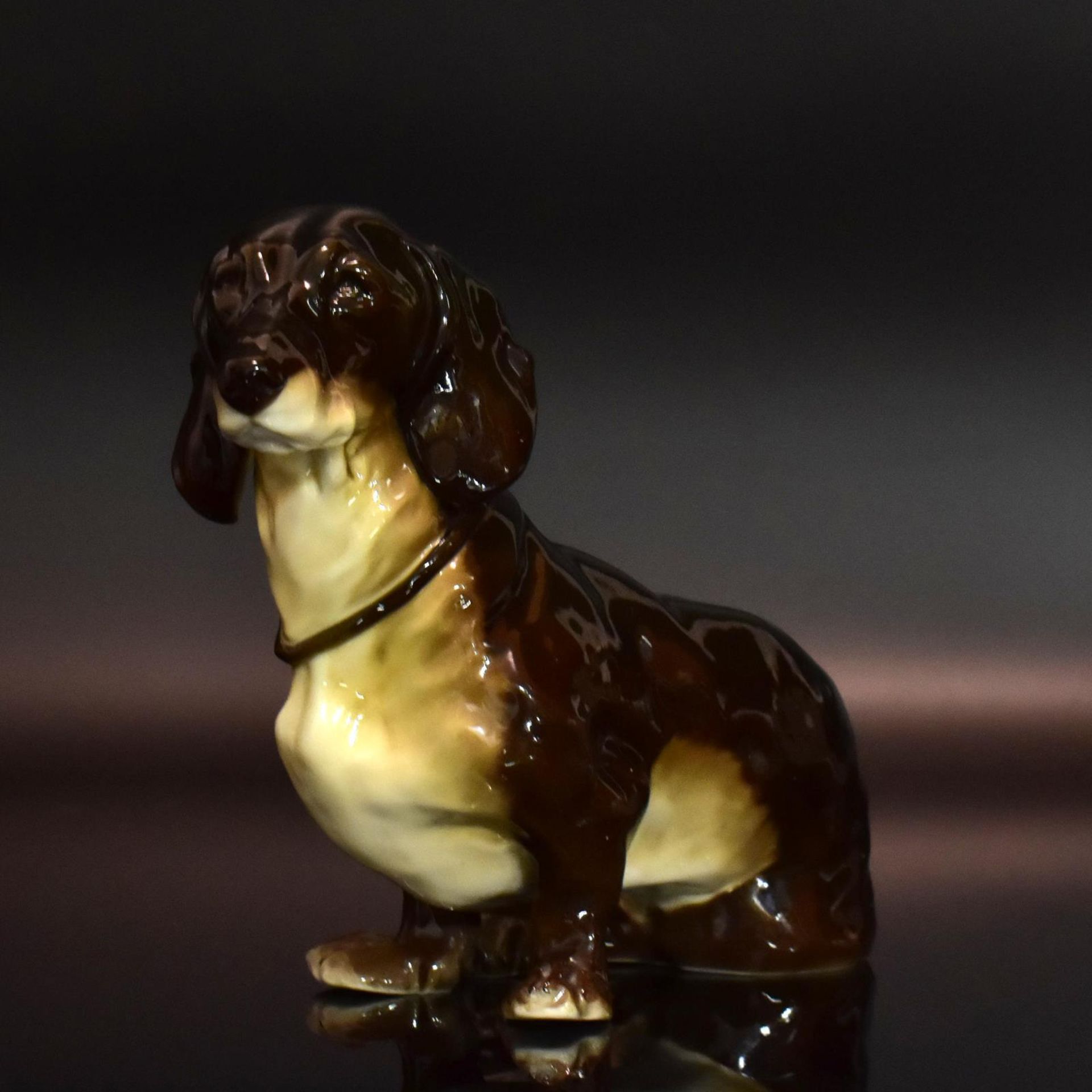 Dackel. Nymphenburg, nach Entwurf von W. von Bartels | Porzellan, Unterglasurstaffage.