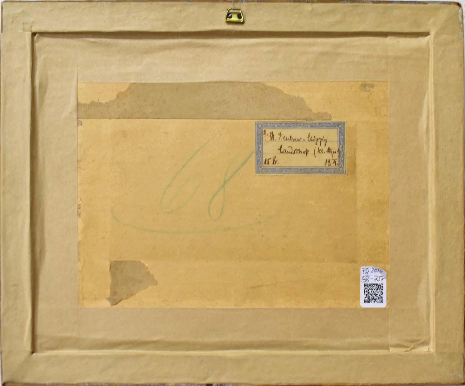 HEUBNER, HERMANN LUDWIG (?). Flusslandschaft. Gouache. - Bild 2 aus 2