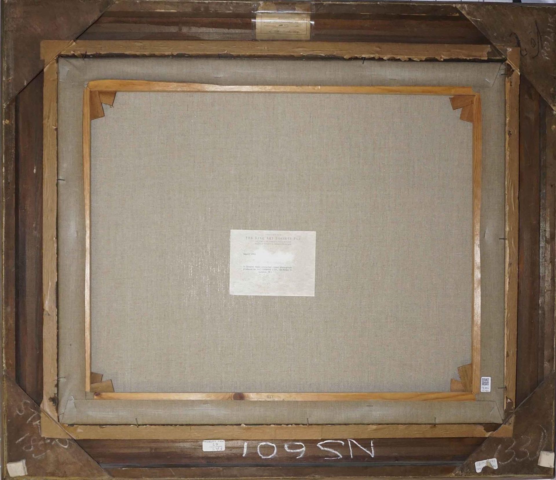 KOPIE NACH MAX LIEBERMANN. Gartencafe am Wannsee. Reproduktionsgraphik/Leinwand, tlw. übermalt. - Bild 2 aus 2