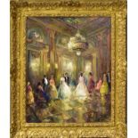 MOOSER, MARTIN. Der Opernbeginn. Öl/Leinwand.