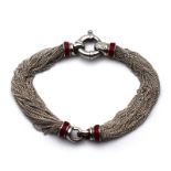 Armband. Tiffany & Co, Italien | Silber, roter Email.
