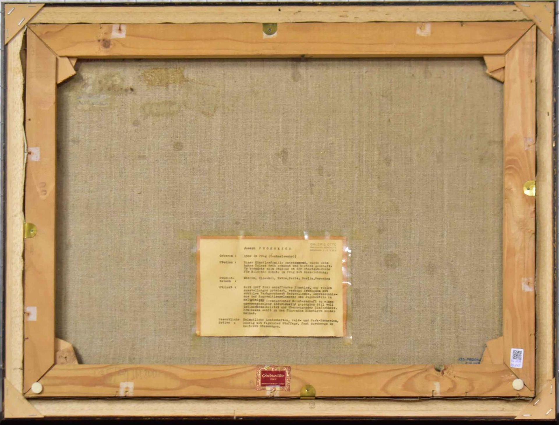 PROCHAZKA, JOSEF. Wald mit Bach. Öl/Leinwand. - Bild 3 aus 3