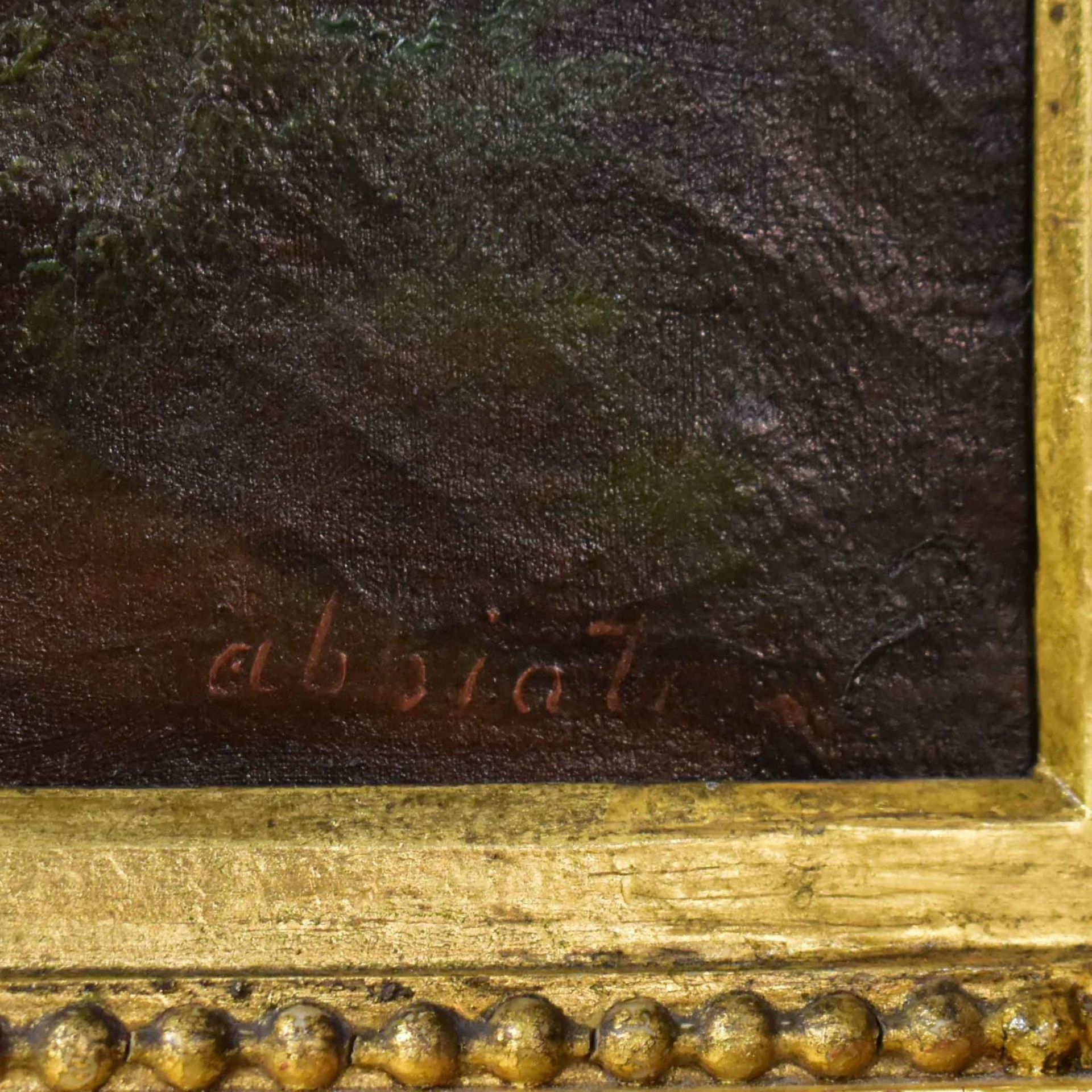 ABBIATI, JULIUS. Landschaft mit Wanderinnen. Öl/Leinwand. - Bild 2 aus 3