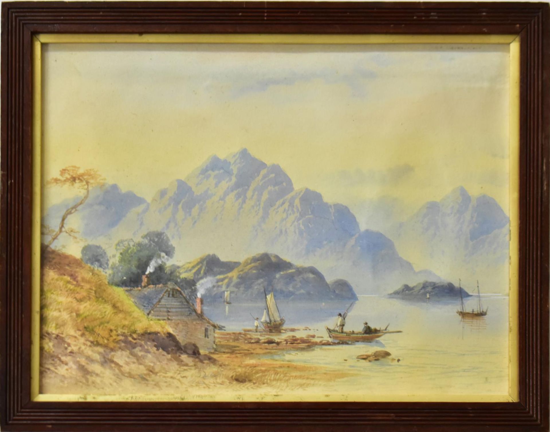 UNBEKANNT. Bergsee. Aquarell.