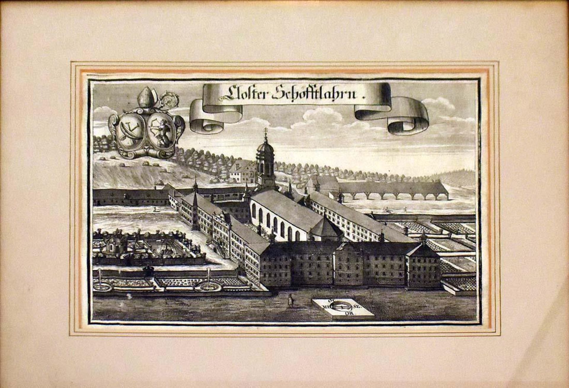 WENING, MICHAEL. Schloß- und Klosteransichten. 17 Kupferstiche, tlw. koloriert. - Bild 32 aus 32