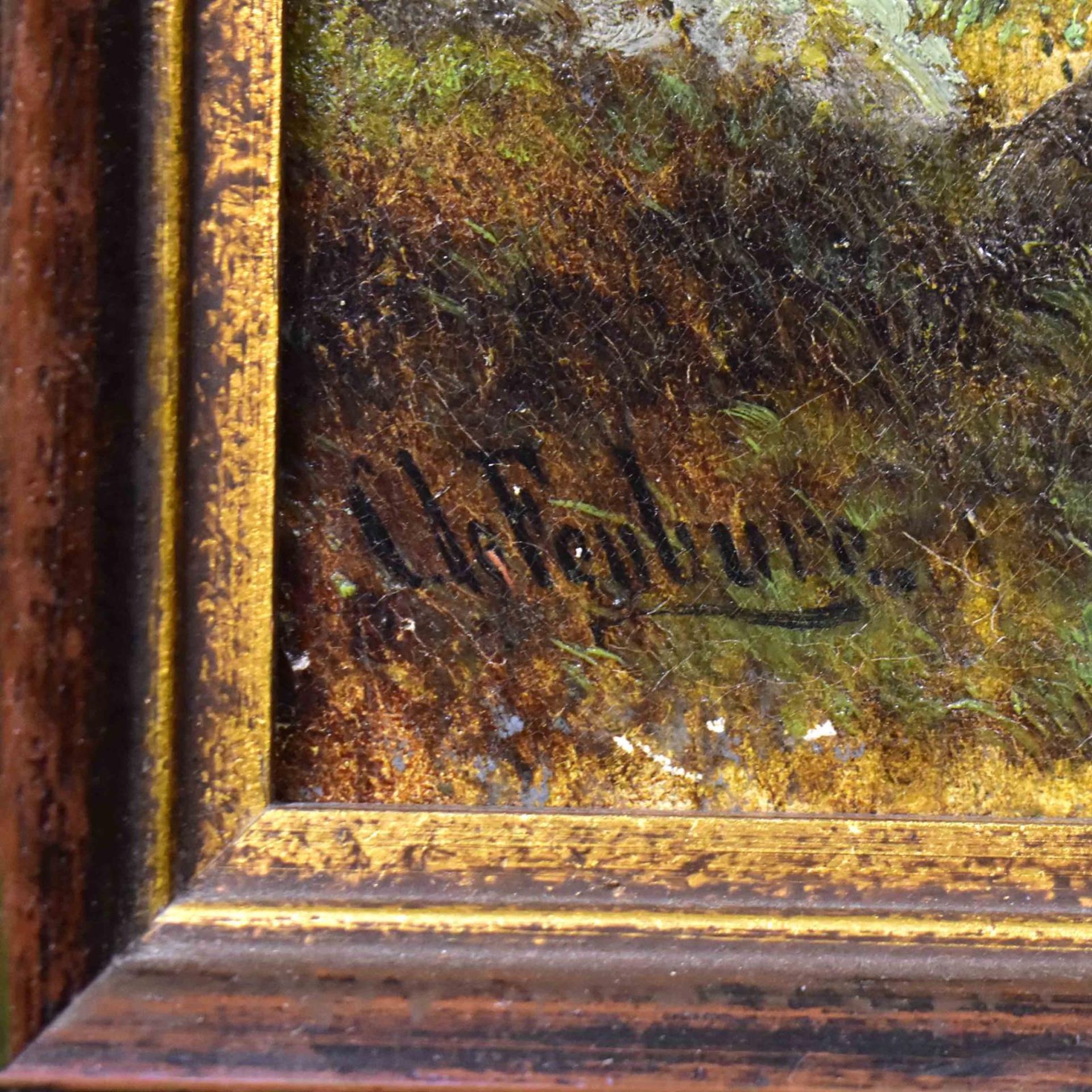 LE FEUBURE, CARL. Im Isarwinkel. Öl/Leinwand. - Bild 2 aus 3