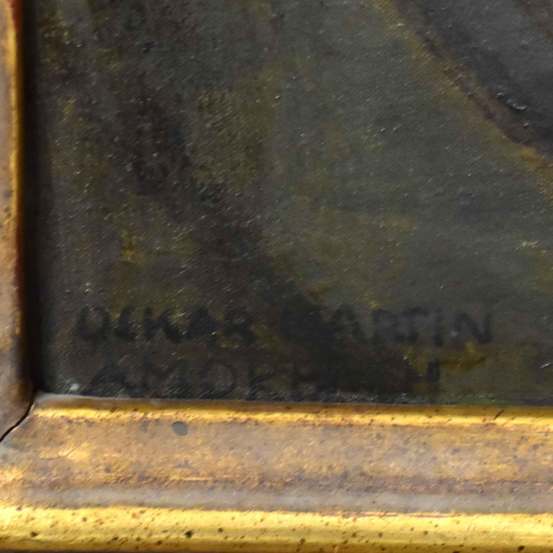 MARTIN-AMORBACH, OSKAR. Mutter mit Kind. Öl/Leinwand. - Bild 2 aus 3