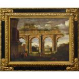 UNBEKANNT. Ruinenlandschaft. Öl/Leinwand.