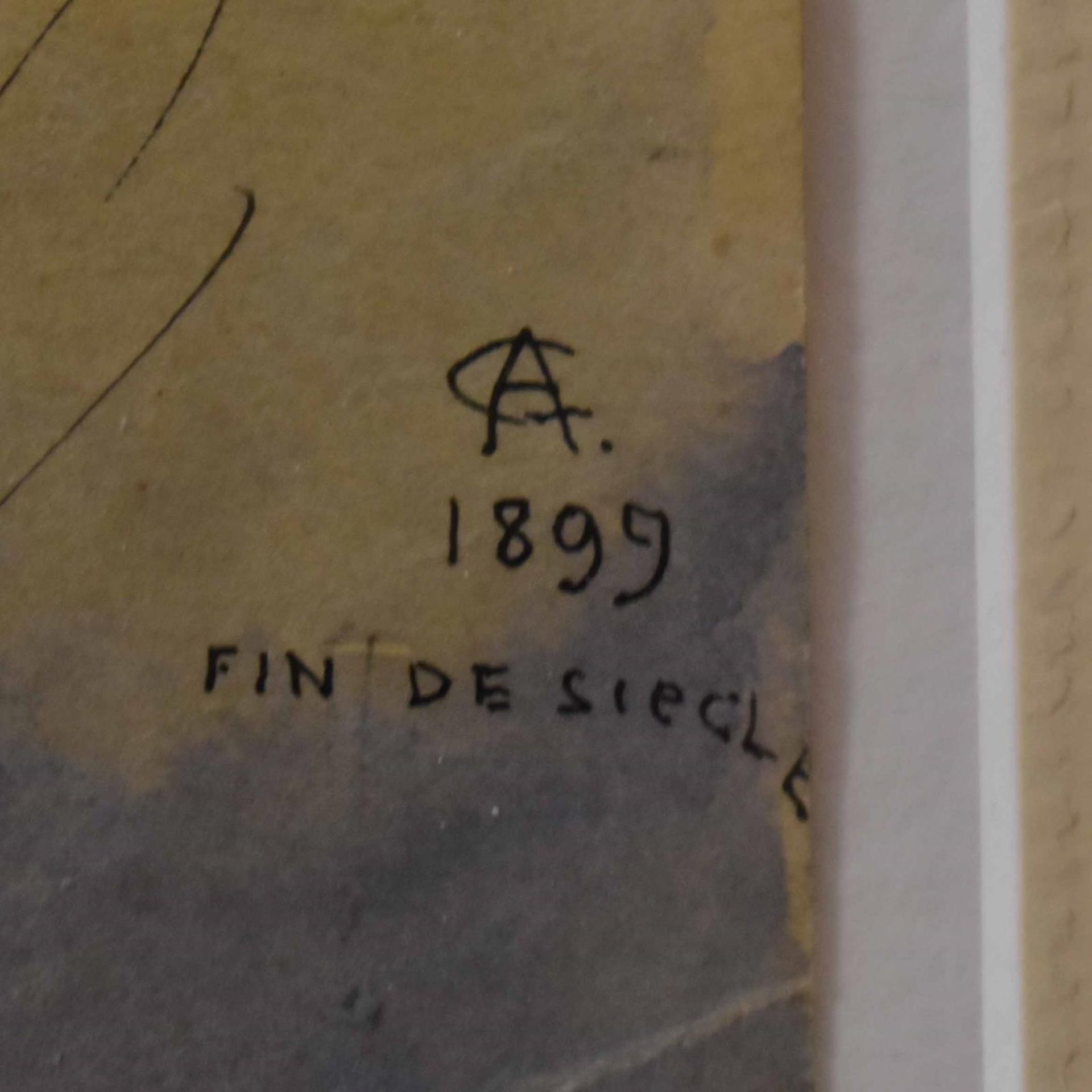 MONOGRAMMIST:IN "AC". Meine Ruh' ist hin!!. Tuschezeichnung, aquarelliert. - Bild 2 aus 2