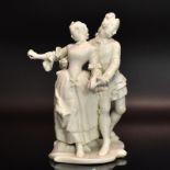 Läufer mit Consortin. Nymphenburg, nach Entwurf von F.A. Bustelli | Porzellan, weiß.