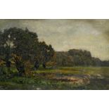 WEBER, PAUL. Landschaft bei Moosen. Öl/Leinwand/Karton.