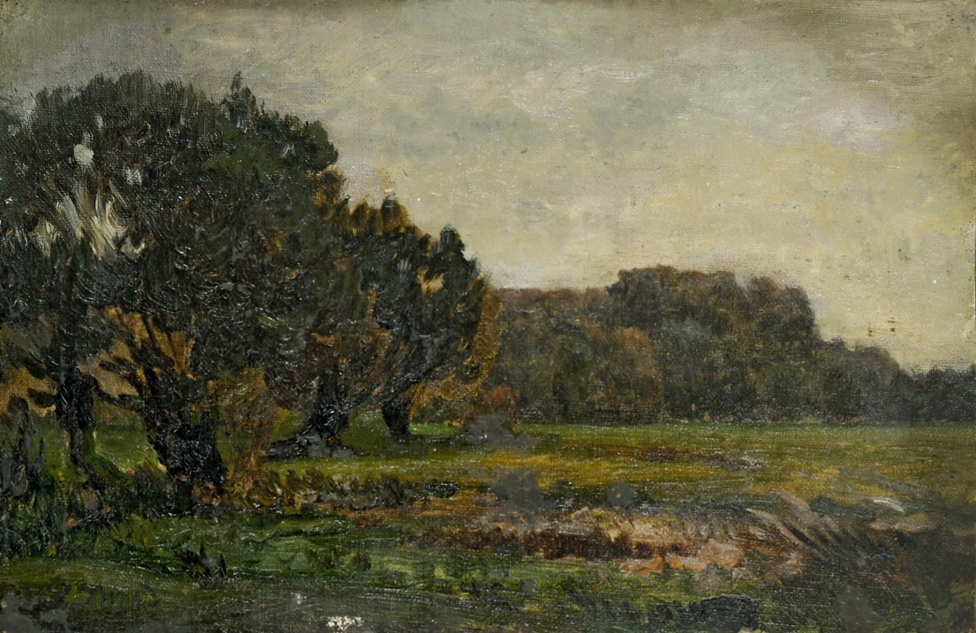 WEBER, PAUL. Landschaft bei Moosen. Öl/Leinwand/Karton.