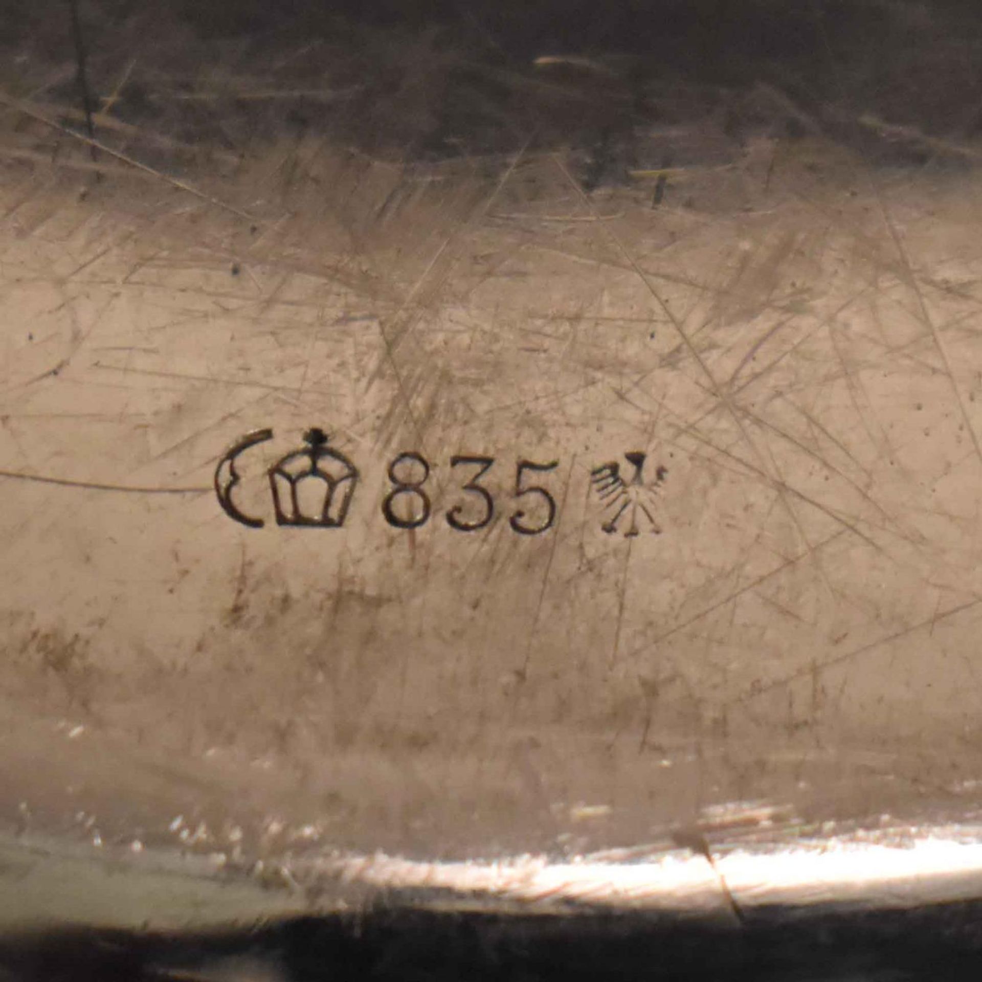 Ovales Tablett. Heilbronn, 20. Jh., Bruckmann & Söhne | Silber. - Bild 4 aus 4