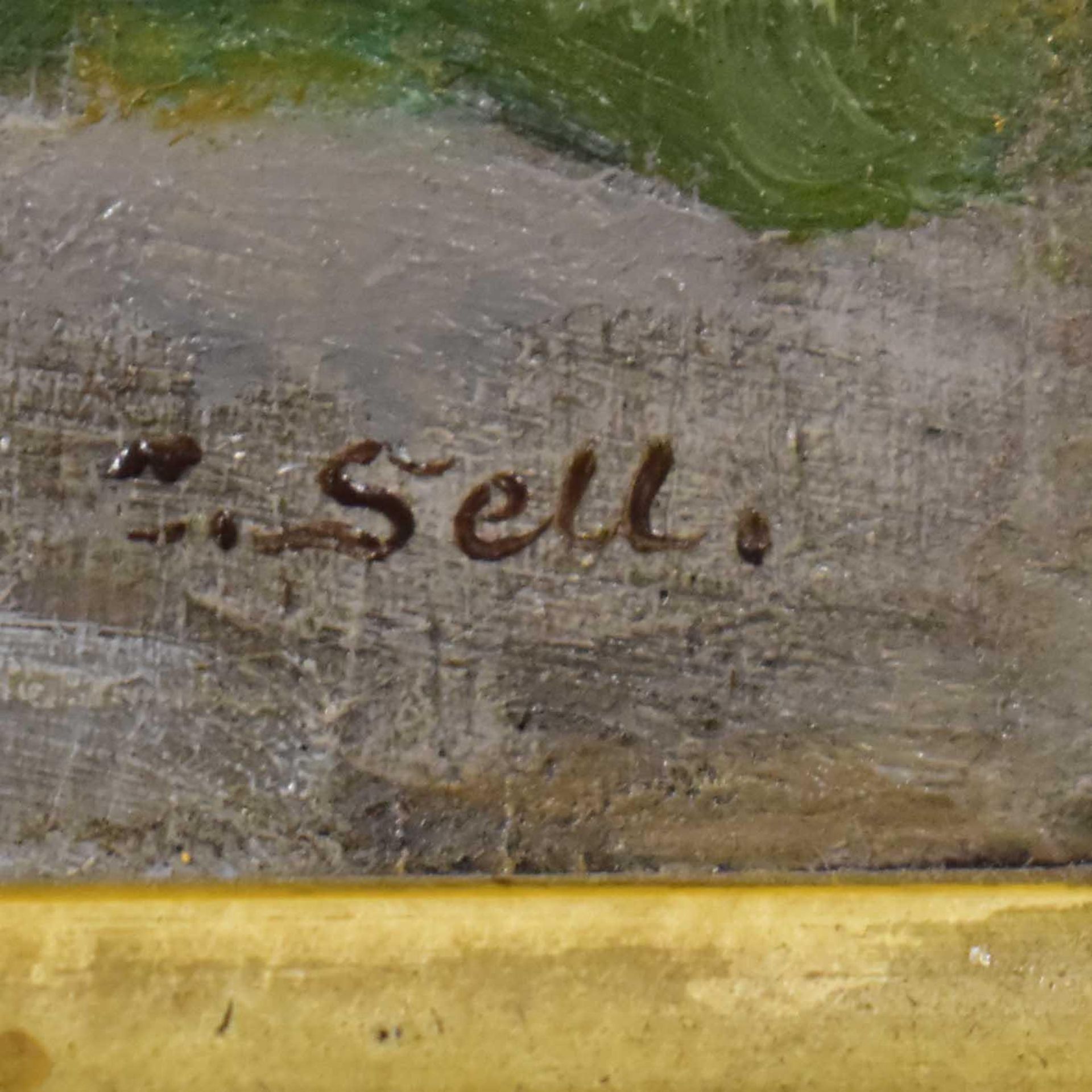 SELL, CHRISTIAN I ODER II. Soldaten am Flussufer. Öl/Holz. - Bild 2 aus 3