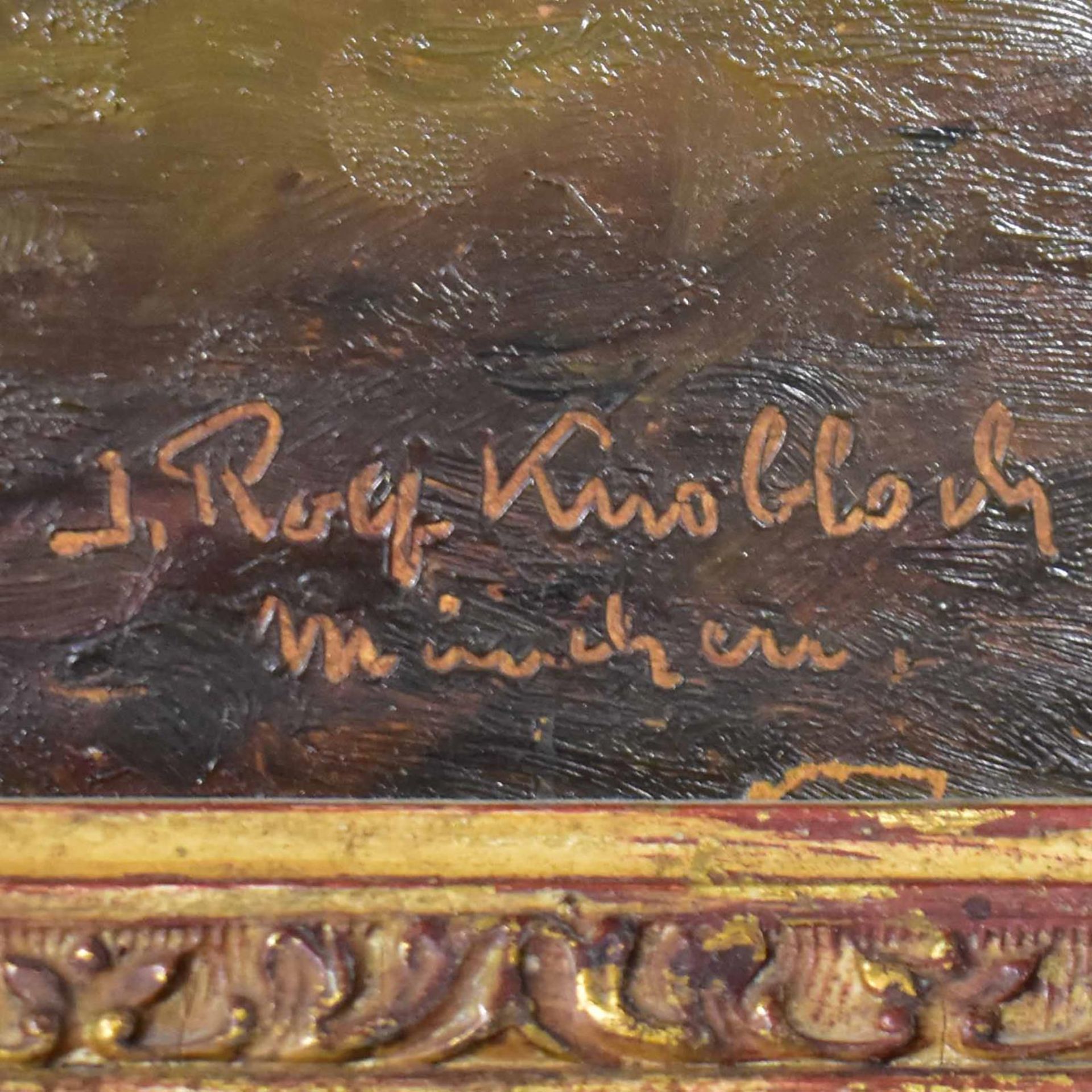 KNOBLOCH, JOSEF ROLF. Herbst im Voralpenland. Öl/Hartfaserplatte. - Bild 2 aus 3