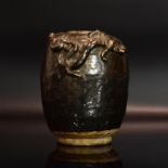 Vase. Wohl Thailand | Keramik, braune Glasur.