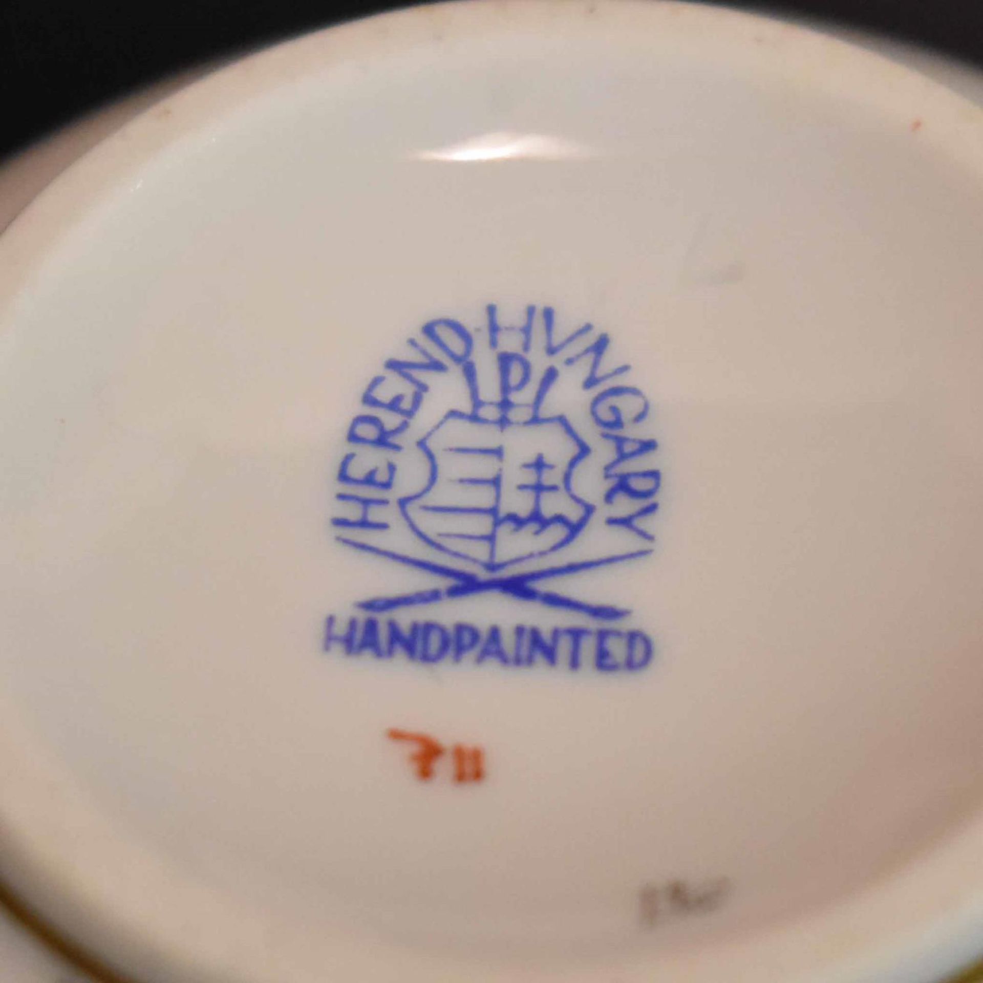 Mokkaservice, 15tlg. Herend | Porzellan, Farb- und Goldstaffagen. - Bild 2 aus 2