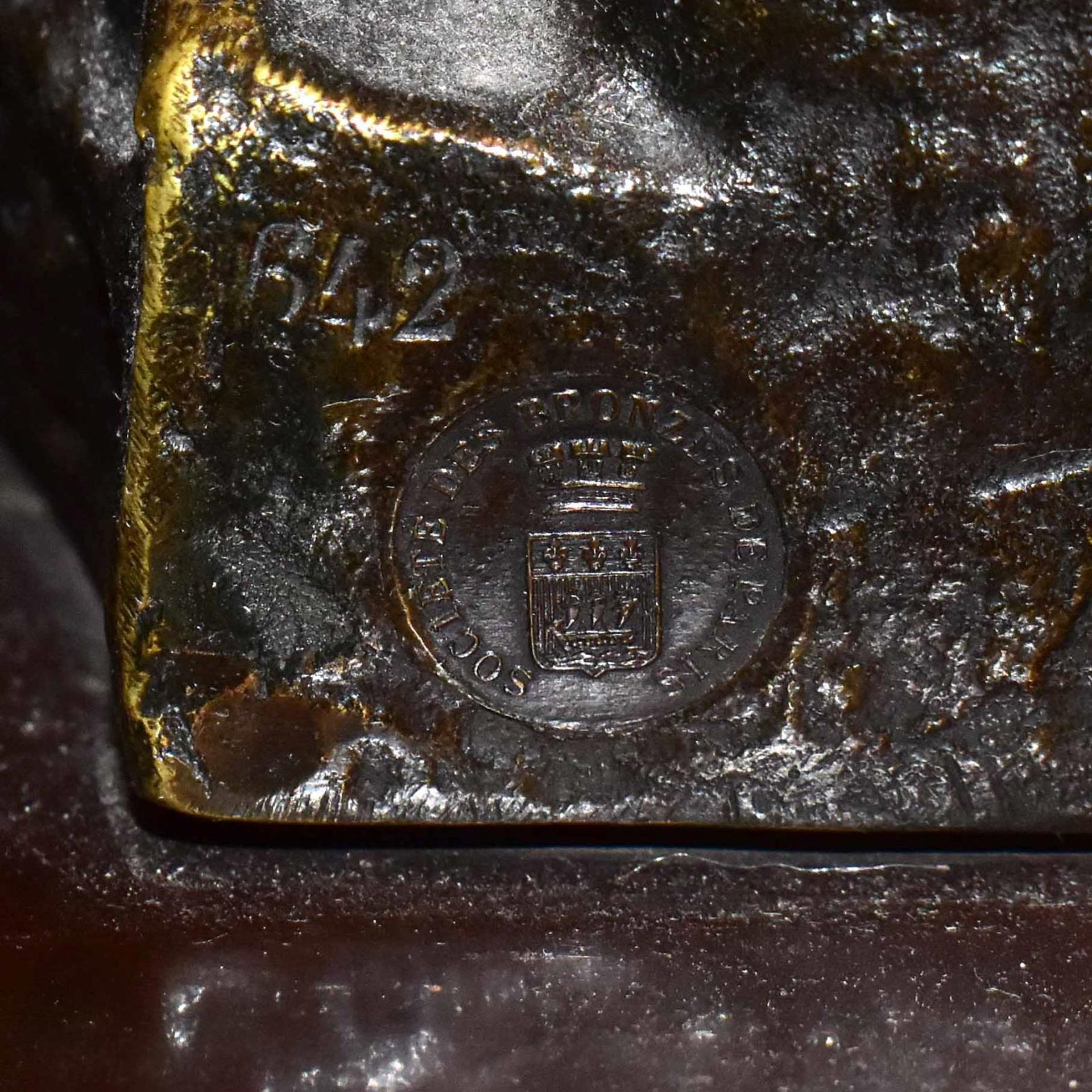 LEVASSEUR, HENRI LOUIS, NACH. Stahlarbeiter. Bronze, patiniert. - Bild 3 aus 5