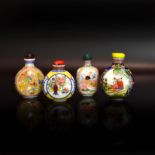 Vier Snuff Bottles. China, 19./20. Jh. | Glas, Emailfarbendekor.