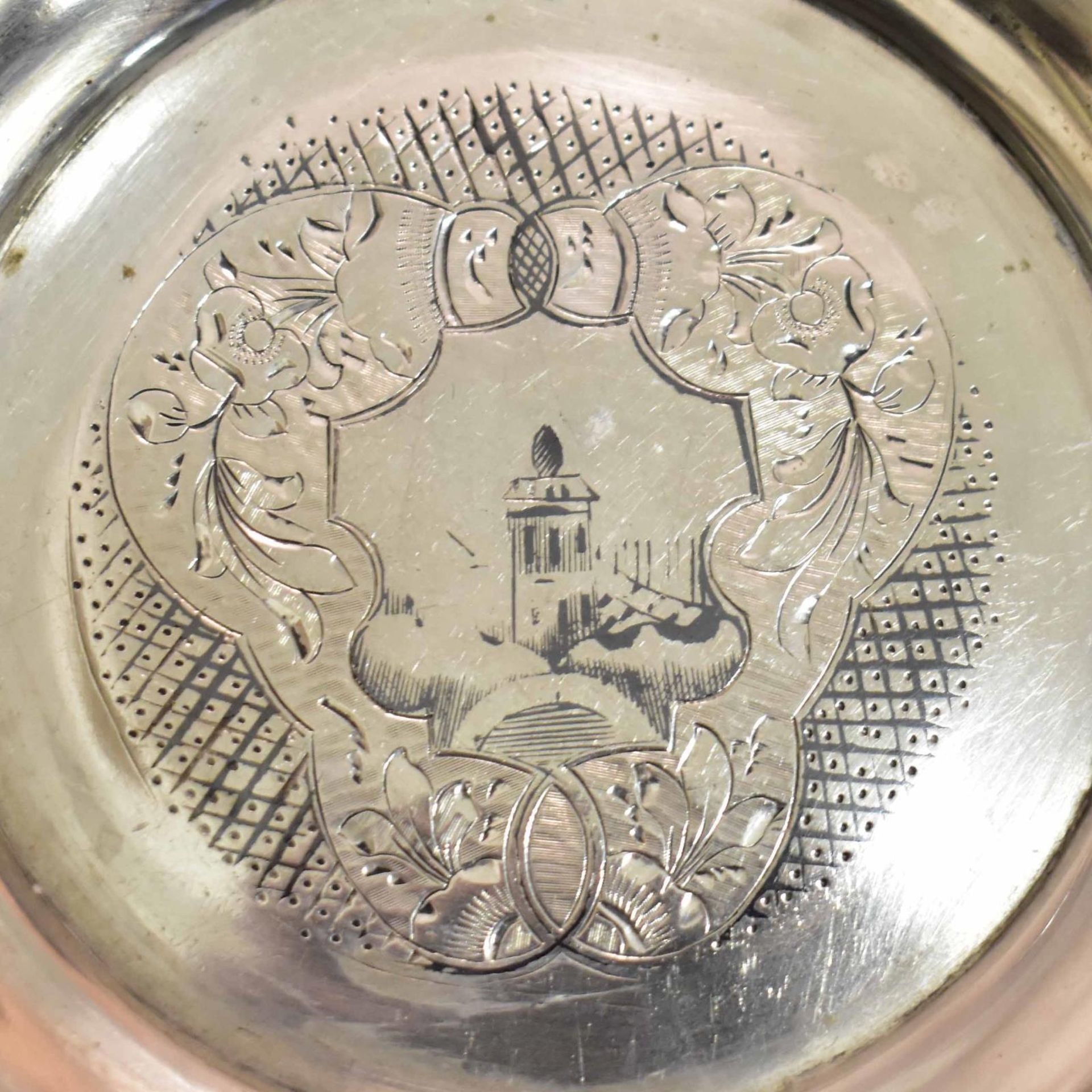 Tasse mit Untertasse. Moskau, 1869, Beschaumeister wohl Sawinkow, Viktor | Silber, Niello. - Bild 5 aus 7