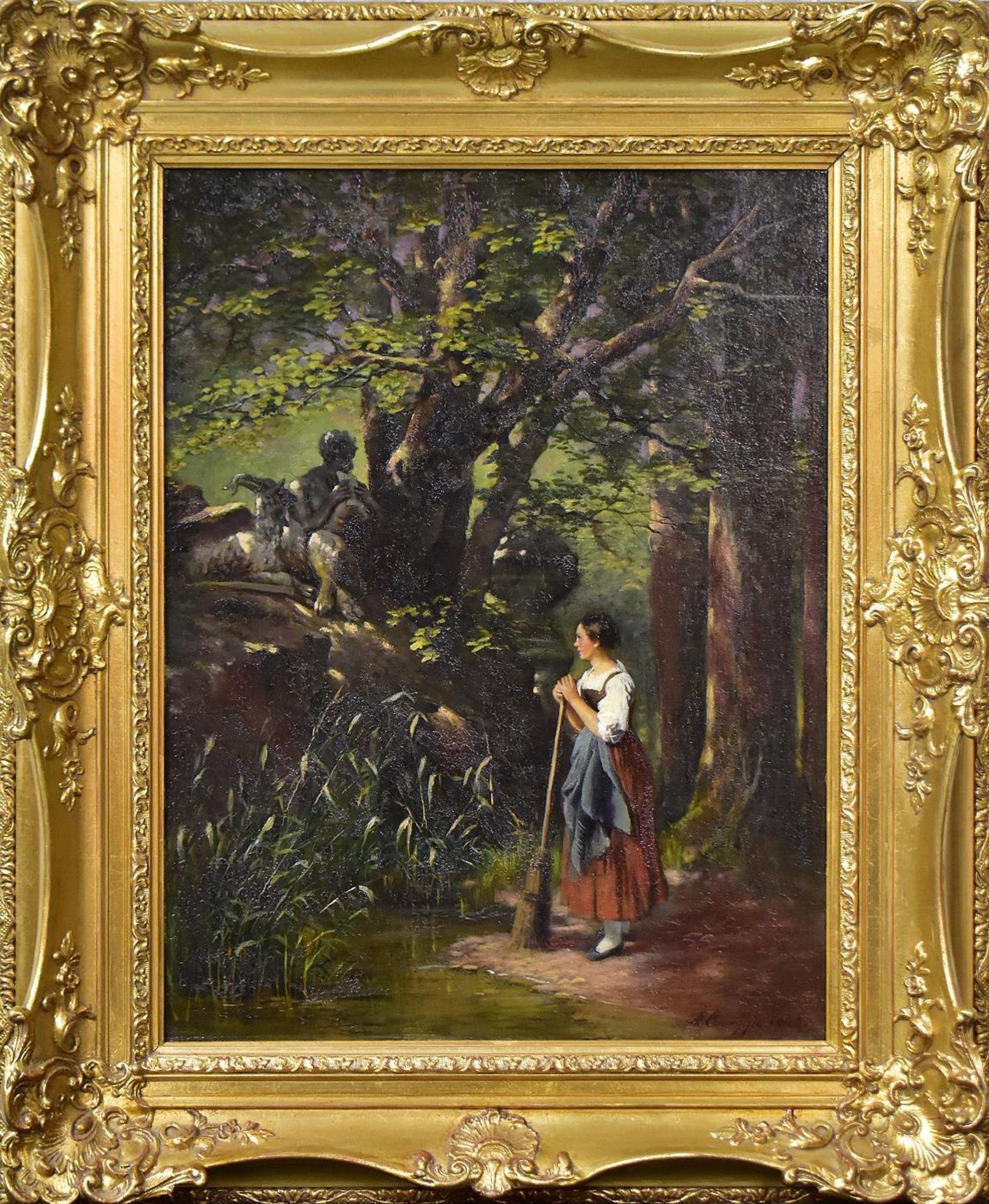 CORREGGIO, LUDWIG. Faun überrascht eine Magd. Öl/Holz.