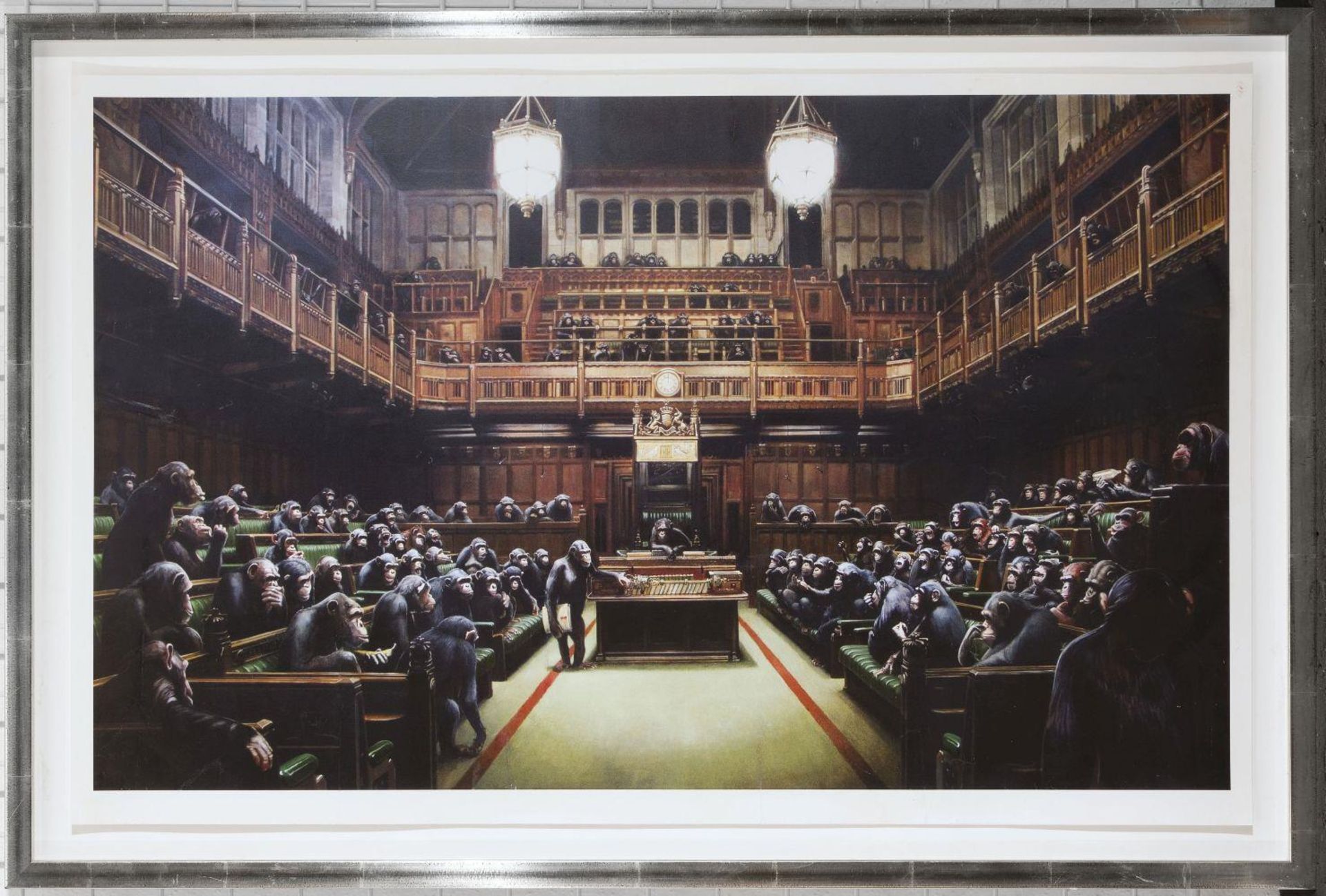 BANKSY (NACH). Monkey Parliament. Farb-Offset-Lithographie. - Bild 2 aus 2