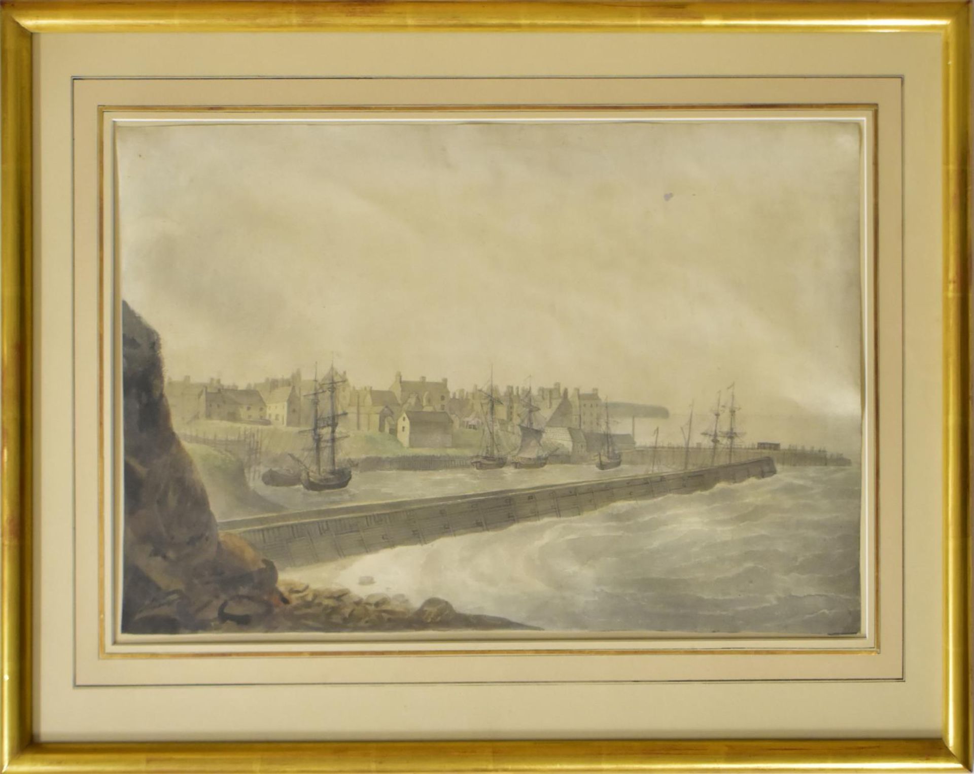 UNBEKANNT. Ein Paar Hafenansichten. Ein Paar Aquarelle.