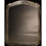 Tischspiegel. Schwäbisch Gmünd, 20. Jh., Gottlieb Kurz | Silber, samtbezogener Holzkern.