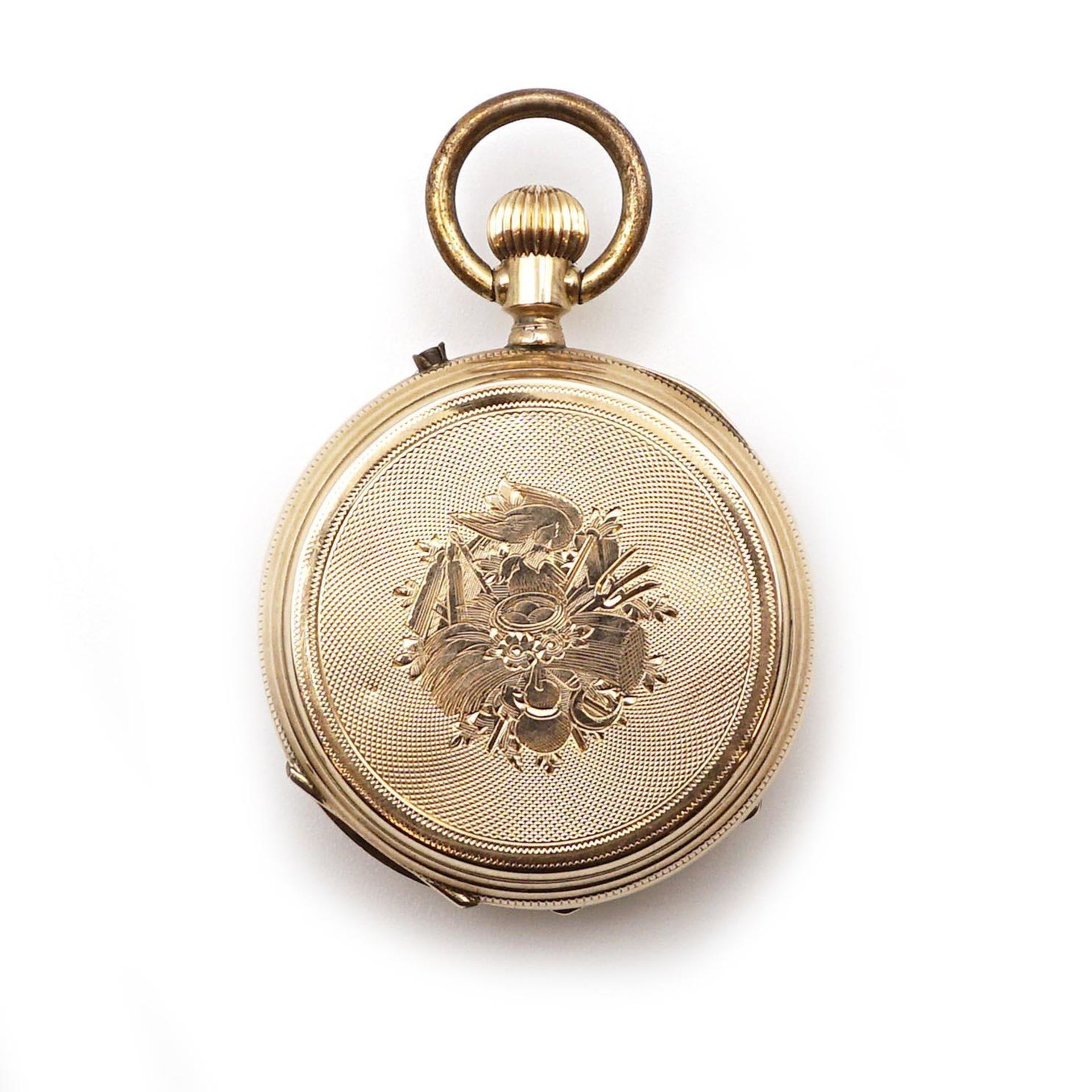 Damen-Taschenuhr. Gehäuse 14 K GG, Zwischendeckel Metall. - Bild 2 aus 3