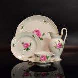 Teeteilservice, 20tlg. Meissen | Porzellan, Farb- und tlw. Goldstaffage.