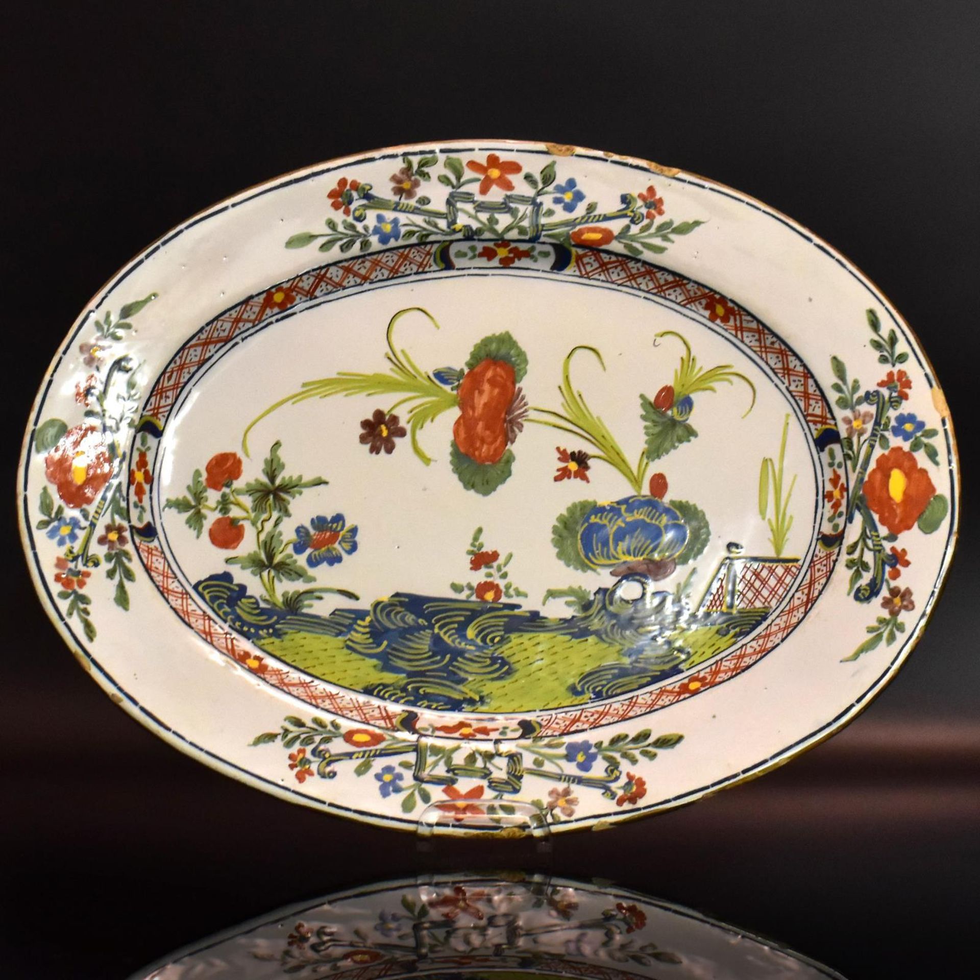 Ovale Platte. Delft, 17./18. Jh. | Fayence.