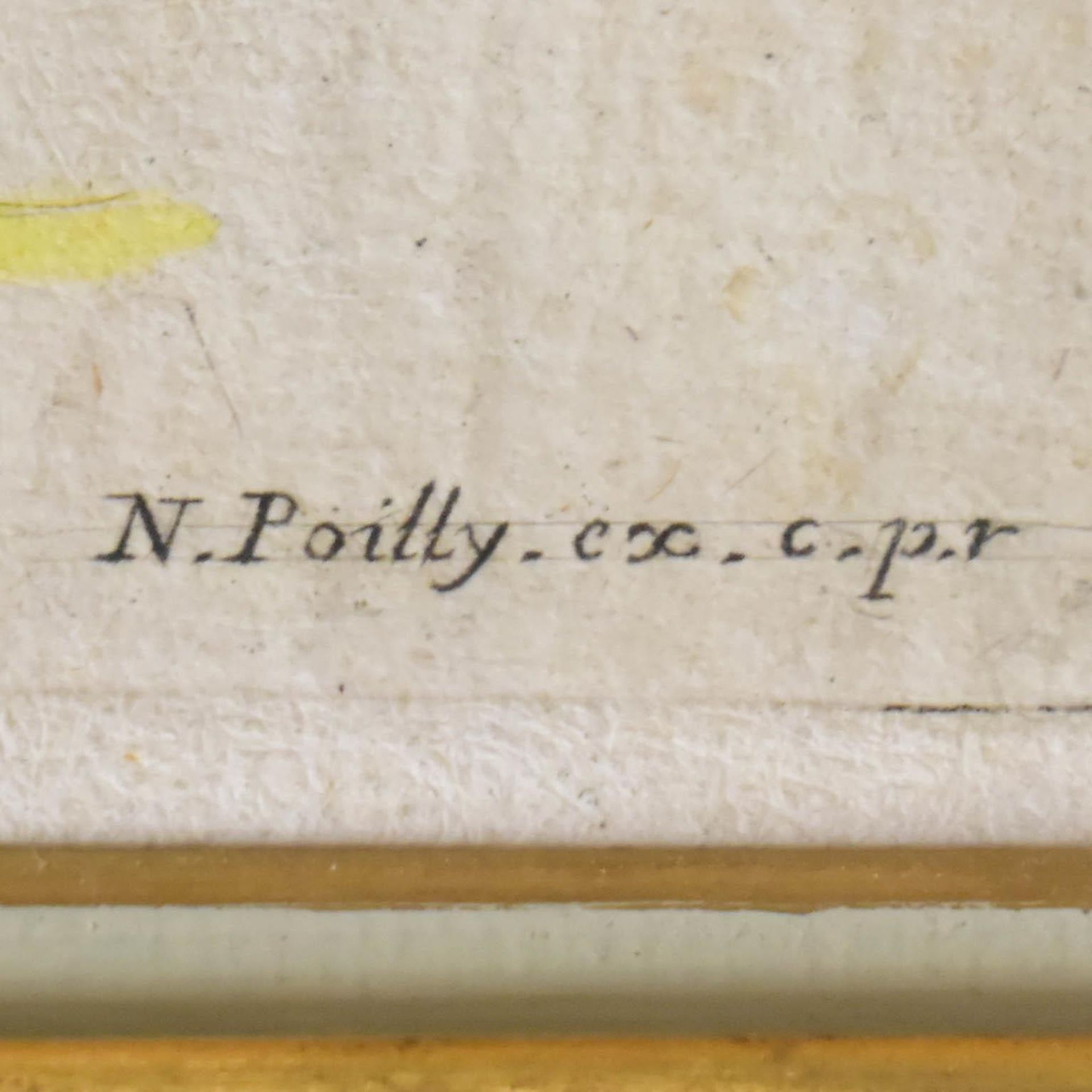 POILLY, NICOLAS JEAN BAPTISTE. Blumenbouquet. Radierung, koloriert. - Bild 2 aus 2