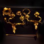 Konvolut Messingbeschläge 6tlg. 19./20. Jh. | Gelbguss, vergoldet.