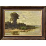 HALBERG-KRAUSS, FRITZ. Seeufer. Öl/Karton.