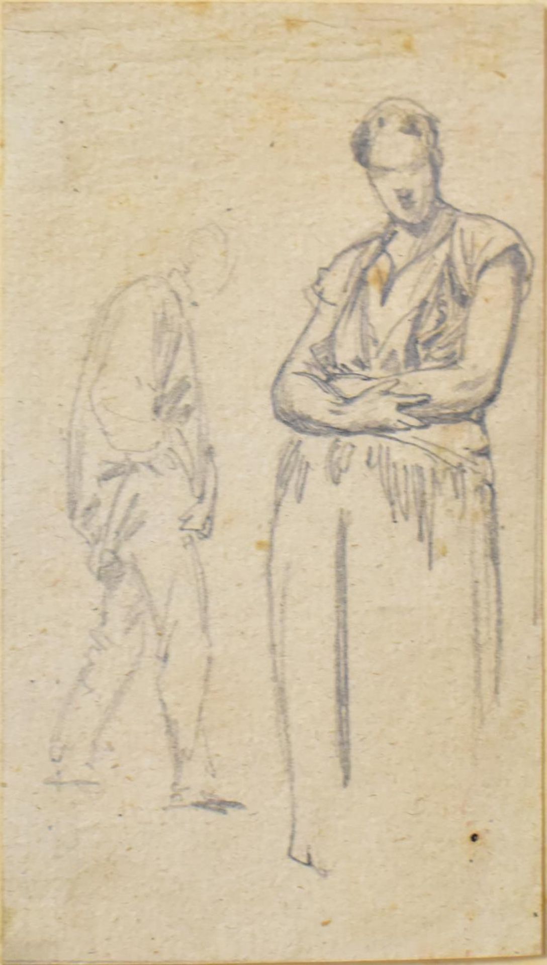 HORSCHELT, THEODOR (?). Figurenstudien. Zwei Bleistiftzeichnungen. - Bild 3 aus 3