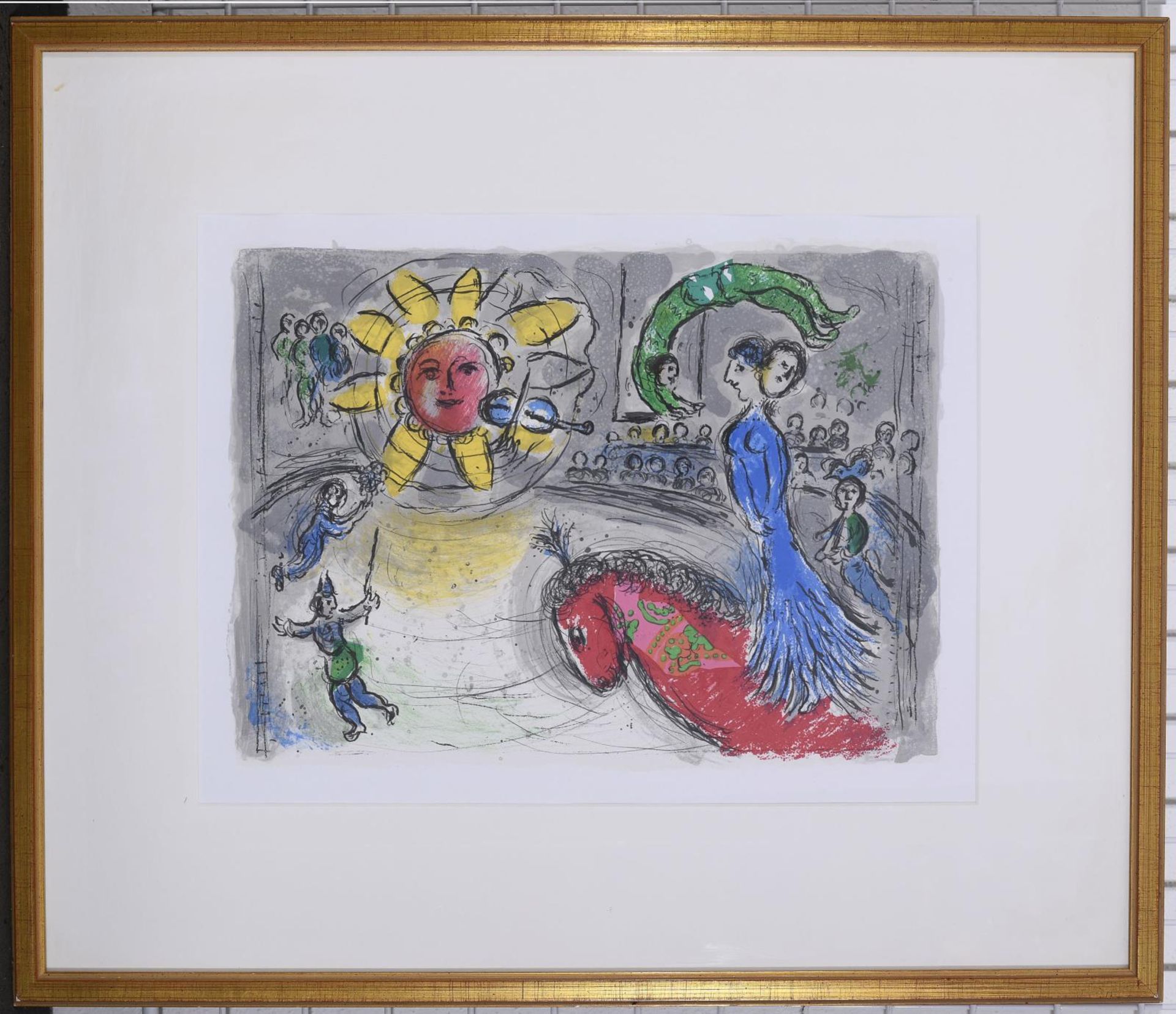 CHAGALL, MARC. Sonne mit rotem Pferd. Farblithographie. - Bild 3 aus 3