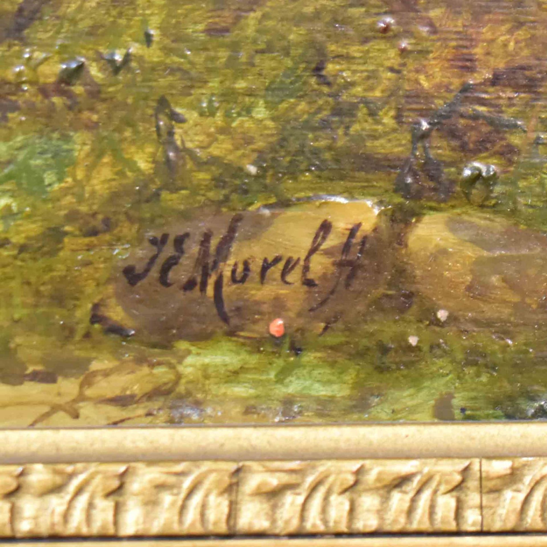 MOREL, JAN EVERT II. Sommerlandschaft mit Wanderern. Öl/Holz. - Bild 2 aus 3